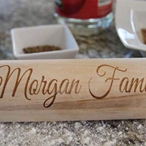 Custom Rolling Pin for Mom or Grandma (Morgan Family Design), Decorative Wooden Rolling Pin for Baking | Personalized Christmas Holiday Gift