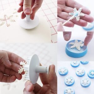 INSPEE 22 Pieces Christmas Fondant Cake Cookie Plunger Cutter Sugarcraft Snowflake Snowman Christmas Tree Leaf Shape Decorating Mold DIY Tools