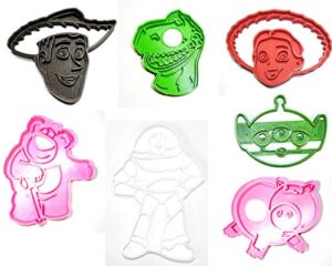 inspired by toy story theme characters buzz woody jessie set of 7 cookie cutters made in usa pr1003
