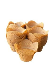 the baker celebrations natural paper lotus crown baking cup cupcake muffin liners cups; made in canada (100)