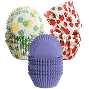 300 count mini cupcake liners muffin cups,lawdiey food grade baking cups paper (3 color)