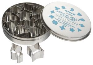 ateco 12 pc set 1-inch aspic jelly mini cutter, 4848-1-inch, silver