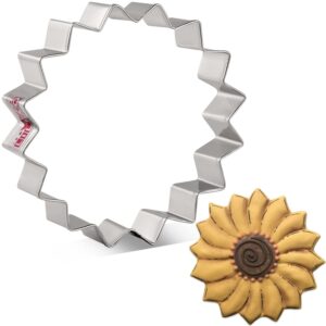 liliao sunflower cookie cutter - 3.8 x 3.8 inches - stainless steel