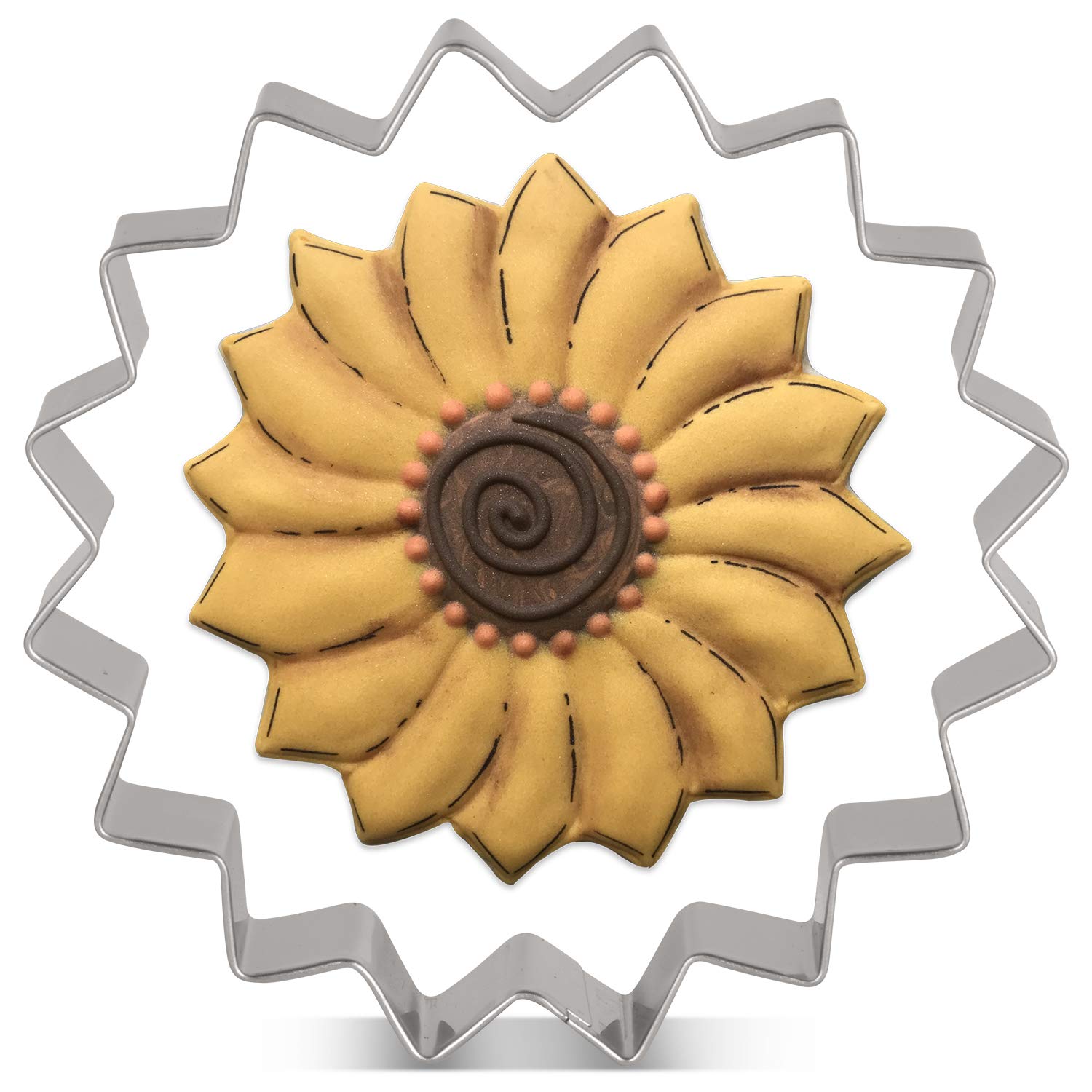 LILIAO Sunflower Cookie Cutter - 3.8 x 3.8 inches - Stainless Steel