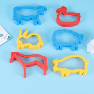 Animal Cookie Cutter, 6pcs Plastic Modelling for Kids Random Color Biscuit Cutter Cookie Cutter Toy