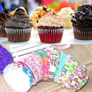 dxs8hhuo 100 pieces multi-color mini paper baking cups liner muffin cupcake paper cake cases