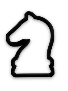 knight chess piece cookie cutter with easy to push design, for baby showers, work events, and birthday celebrations (4 inch)