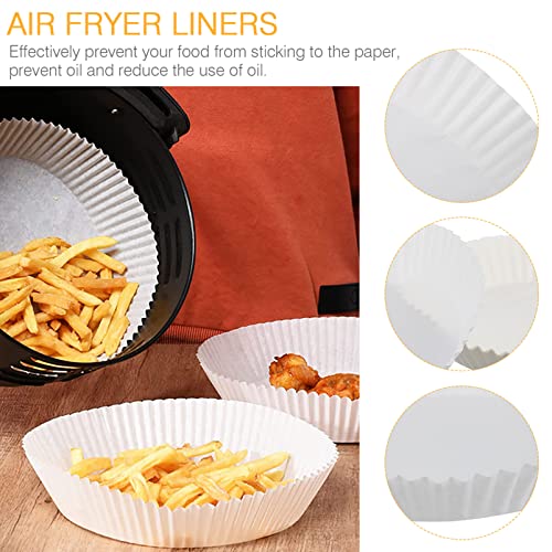 Hemoton 30pcs Fryer Paper Nonstick Baking Pan Baking Paper Liner Broiler Pan for Oven Round Bowl Air Fryers Heat- Paper Liner Disposable Paper White