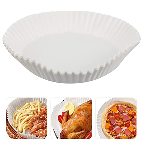 Hemoton 30pcs Fryer Paper Nonstick Baking Pan Baking Paper Liner Broiler Pan for Oven Round Bowl Air Fryers Heat- Paper Liner Disposable Paper White