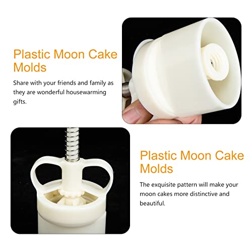 Happyyami 1 Set Hand Pressure Biscuit Mold - autumn mold mooncake cutter stamp cake molds cookie mooncake molder cupcake jelly mooncake tool mooncake shaper white plastic child mousse candy