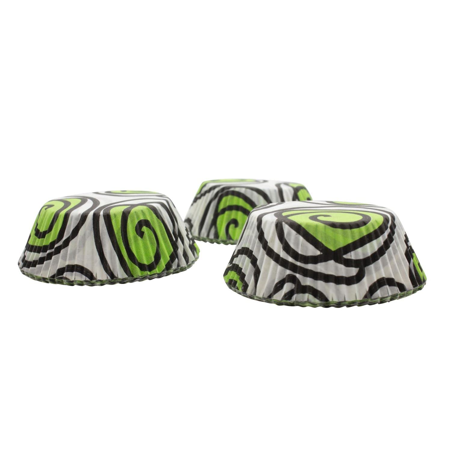 Green Swirly Cupcake Cases - Grease Proof and Oven Proof - (1 Pk) 60 Pcs