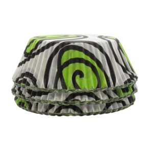 Green Swirly Cupcake Cases - Grease Proof and Oven Proof - (1 Pk) 60 Pcs