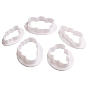 Honbay 5PCS Different Plastic Fluffy Cloud Cutters Cookie Cutters Cake Cutters Fondant Cloud Cutters