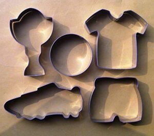 lawman football soccer cookie cutter sneaker jersey pants prize-cup fondant pastry candy metal baking set