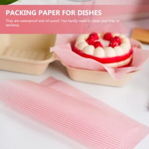 Hemoton 50 Sheets Dry Waxed Deli Paper Sheets Paper Sandwich Paper Liners Food Basket Liners Wax Paper Deli Wrap Wax Paper Sheets for Wrapping Bread and Sandwiches Pink