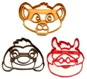 hakuna matata group of friends lion king characters set of 3 cookie cutters usa pr1262