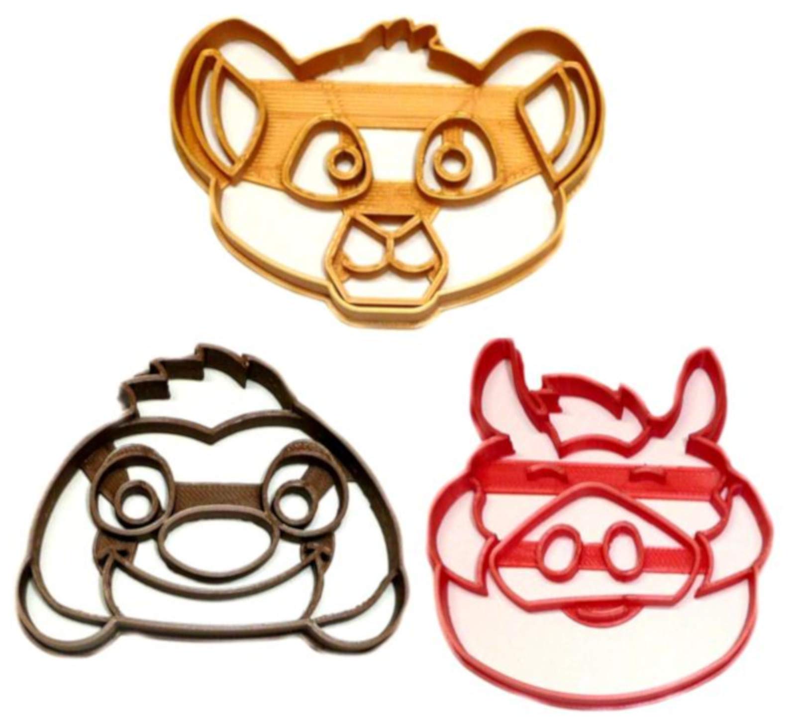 HAKUNA MATATA GROUP OF FRIENDS LION KING CHARACTERS SET OF 3 COOKIE CUTTERS USA PR1262