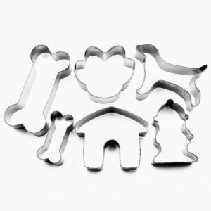 lawman dog bone cookie cutter paw kennel hydrant fondant pastry biscuit metal baking 6 pcs set