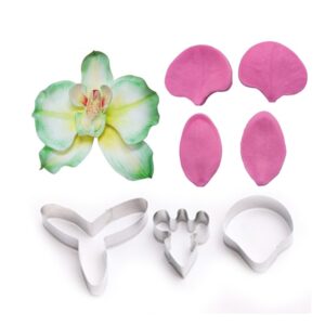 carunke gumpaste large phalaenopsis orchid double-veiner & cutter set fondant cake decoration molds