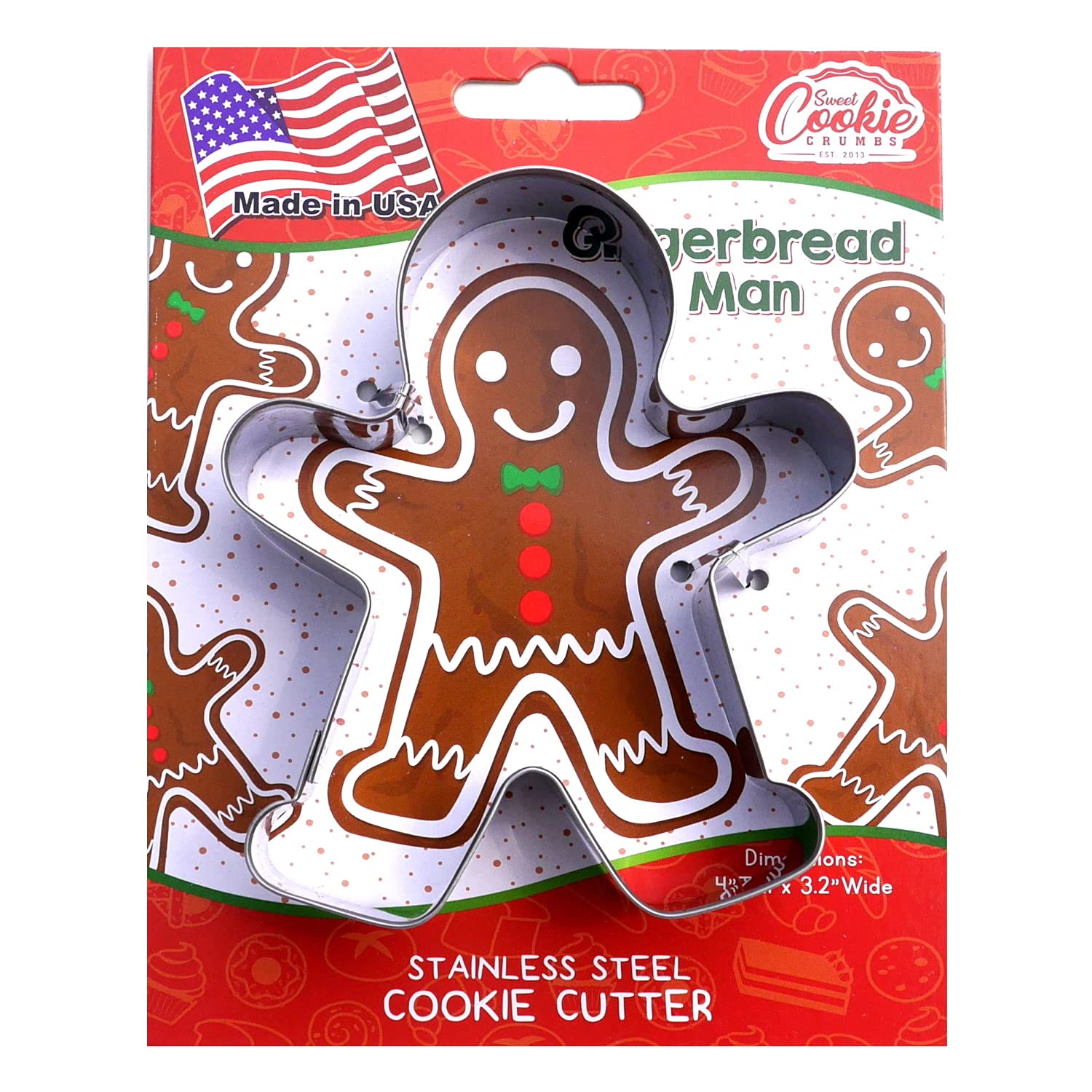 Gingerbread Man Cookie Cutter, Premium Food-Grade Stainless Steel, Dishwasher Safe