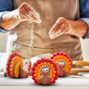 Bonropin Thanksgiving Cookie Cutter Set - 5 Piece Stainless Steel Cutters Molds for Making 3D Turkey,Lovely Little Turkey