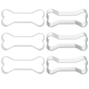 fazhbary 6 counts bone cookie cutter small dog bone cookie cutters metal dog bone shaped cookie candy food mold cutters for treats baking crafts