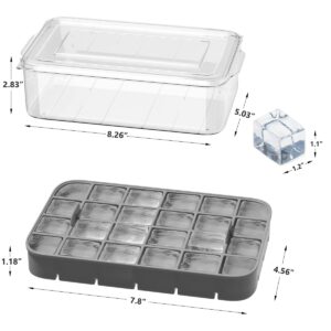 Ice Cube Tray with Lid and Bin, ROTTAY Ice Trays for Freezer, Easy-release 48 Small Nugget Silicone Ice maker with Ice Bucket, Ice Cube Storage Container Set for Chilled Drink, Cocktail,Gray…
