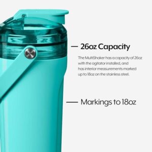 BrüMate MultiShaker Blender Shaker Bottle | 100% Leakproof Insulated Stainless Steel The Perfect Shaker Cup, Protein Shaker Bottle, and Pre Workout Bottle for the Gym | 26oz (Aqua)