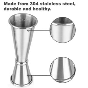 Cocktail Jigger for Bartending - Japanese Double Sided Jigger with Measurements Inside, 2 oz 1 oz Stainless Steel Measuring Jigger