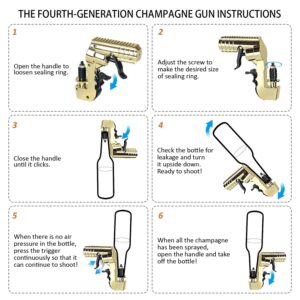 Champagne Gun Shooter,The 4th Generation Beer Gun Shooter,Alcohol Gun Shooter Bottle Squirt Spray Gun for Party Club Bar Festival Birthday Wedding Christmas