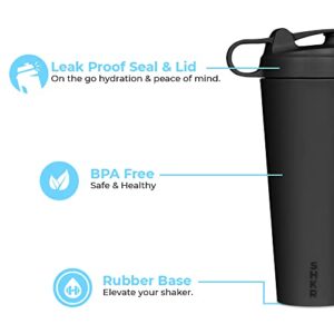 HydroJug Shaker Cup 24oz - Perfect For Protein Shakes, Pre-Workout Drinks, Iced Coffee - Easy Blending, Double Insulated, Cup Holder Compatible, BPA Free - Keeps Temp For Hours