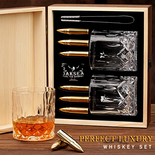 Gifts for Men Dad Husband, Father's Day Anniversary Birthday Gifts for Him Boyfriend, Stainless Steel Whiskey Glasses and Whiskey Stones Set, Cool Burbon Scotch Cocktail Set Gifts