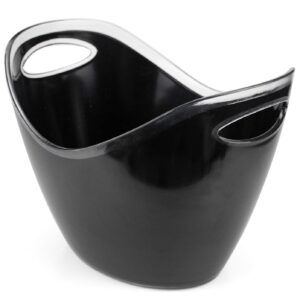 Yesland Ice Bucket, 3.5 L Black Plastic Party Bottle Chiller - 10.5 x 8 x 7-3/4 Inch Ice Beverage/Storage Tub - Perfect for Wine, Champagne or Beer Bottles