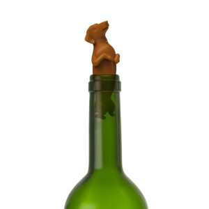 Genuine Fred WINER DOG Bottle Stopper, Silicone Wine Stopper with cute dachshund design - Keeps a tight seal - Fun Kitchen Gadget & Bar Cart Accessories - Great stocking stuffer & gift for dog lovers