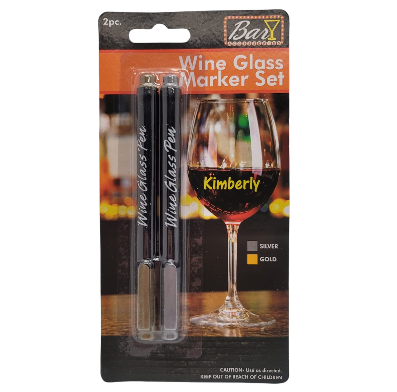 Handy Housewares Erasable Wine Glass Marker Pen Set - Gold & Silver Color - Write on Glass, Great for Weddings, Banquets and Parties!