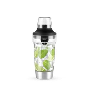 host all in one cocktail shaker set | 5 in 1 tool - jigger cap | strainer | reamer | stainless steel bottle opener and oz and ml markers 18 oz capacity - multitool bartending mixer for drinks