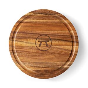 outset acacia wood cocktail rimmer, 6.25" diameter