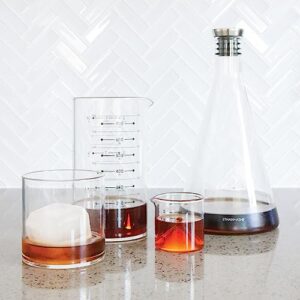 Cocktail Jigger For Bartending - Ethan + Ashe - Lab Series - Durable Borosilicate Glass - 15ml, 30ml, 45ml, and 60ml Measuring Cup In One