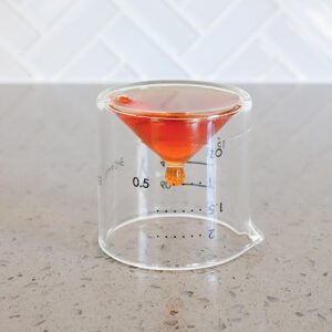 Cocktail Jigger For Bartending - Ethan + Ashe - Lab Series - Durable Borosilicate Glass - 15ml, 30ml, 45ml, and 60ml Measuring Cup In One