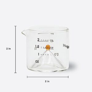 Cocktail Jigger For Bartending - Ethan + Ashe - Lab Series - Durable Borosilicate Glass - 15ml, 30ml, 45ml, and 60ml Measuring Cup In One