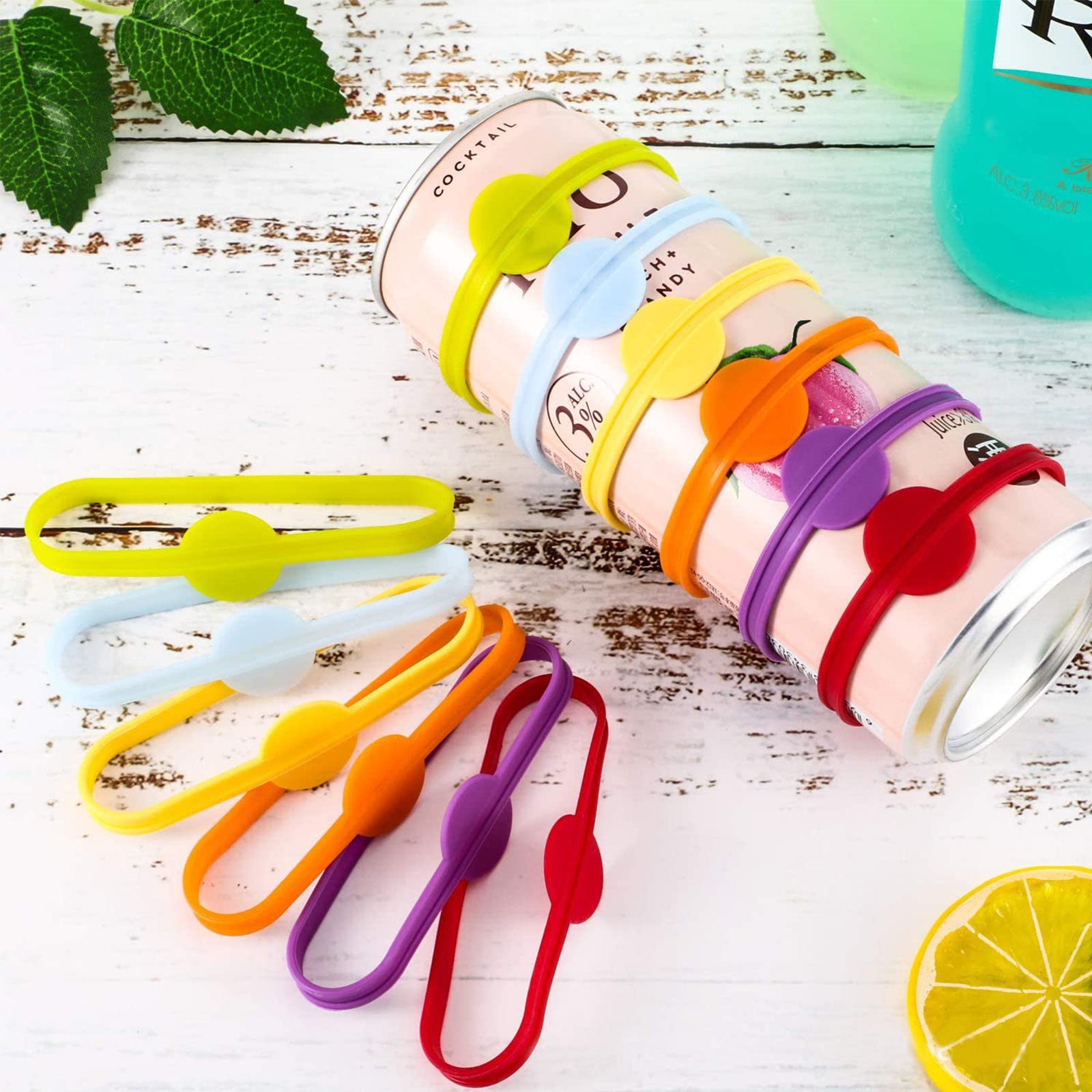 YFLife Drink Markers Silicone 24pcs, Wine Glass Charms for Party Glasses Cups Cans Dentification, Glass Markers for Drinks, Strip Tag Marker for Beer Bottle Mug Jar, Cocktail Party Solution