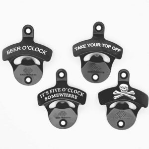 KiKS Products Five O'clock Somewhere Wall-Mounted Bottle Opener and Cap Catcher (It`s five o`clock)