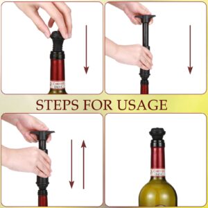 Wine Saver Practical Vacuum Wine Stopper Wine Preserver with Vacuum Pump Wine Keeper Wine Saver Pump for Kitchen Office Home Adult Party Favor Supplies, Black(18 Pieces)