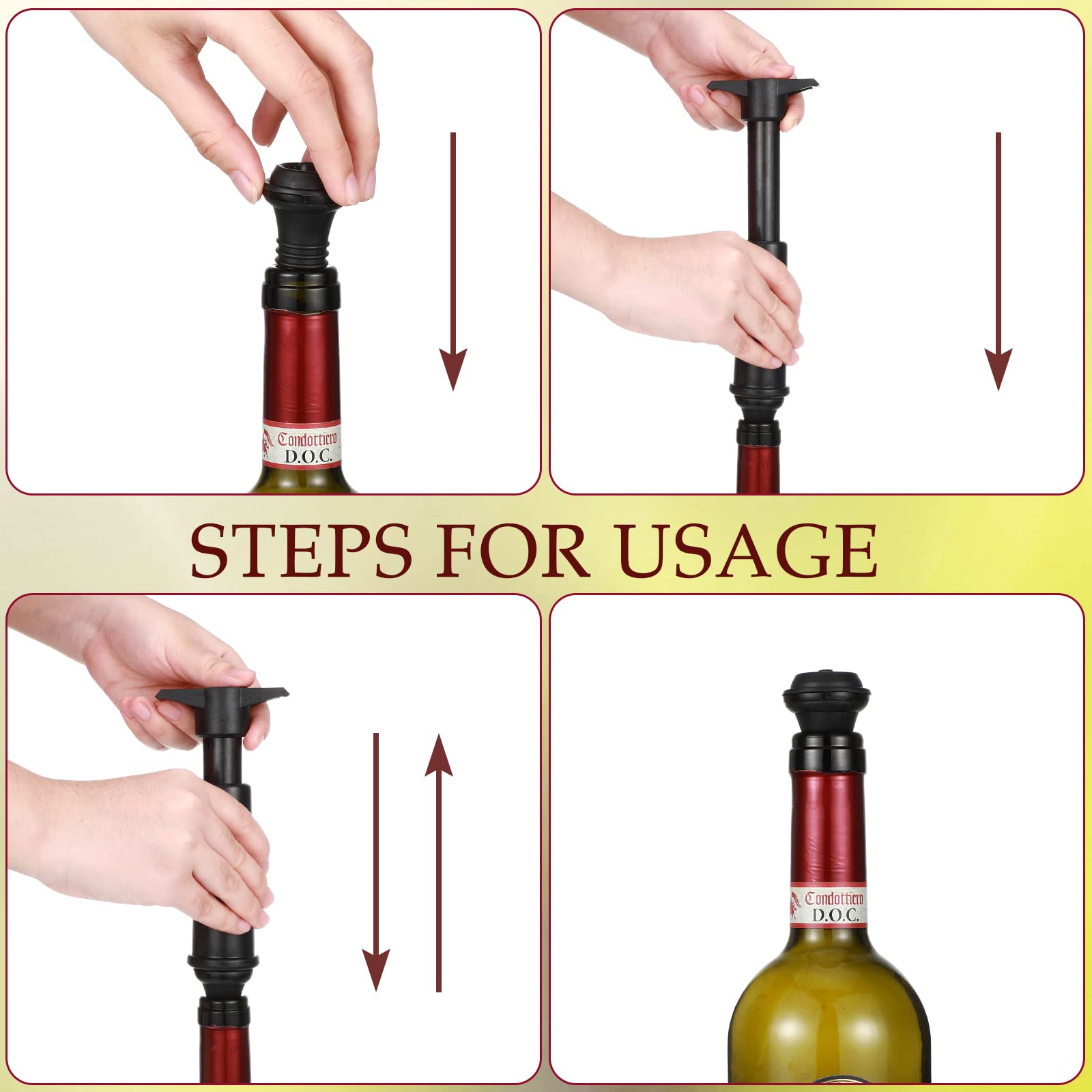 Wine Saver Practical Vacuum Wine Stopper Wine Preserver with Vacuum Pump Wine Keeper Wine Saver Pump for Kitchen Office Home Adult Party Favor Supplies, Black(18 Pieces)