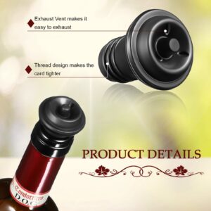 Wine Saver Practical Vacuum Wine Stopper Wine Preserver with Vacuum Pump Wine Keeper Wine Saver Pump for Kitchen Office Home Adult Party Favor Supplies, Black(18 Pieces)