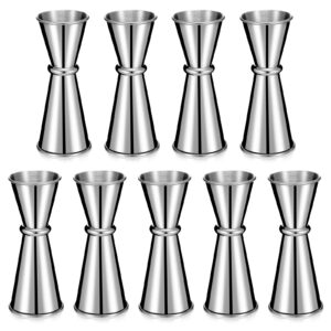 9 Pieces Jigger for Bartending Cocktail Jigger 2 oz 1 oz, 304 Stainless Steel Shot Glass Measuring Cup Shot Measure Jigger Double Japanese Jigger for Bartender Bar Supplies