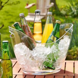 Ice Bucket Party Clear Acrylic Wine or Champagne Bottles Drinks Chiller (1, 8 Liter)