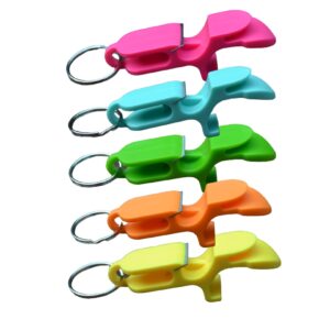 shotgun tool bottle opener keychain - 5 pack - cool colors - great for tailgating, partying, party favors, drinking accesories