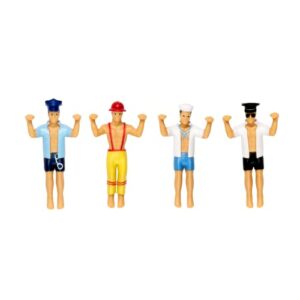 NPW Novelty Drink Glass Markers - Men in Uniform, Set of 4