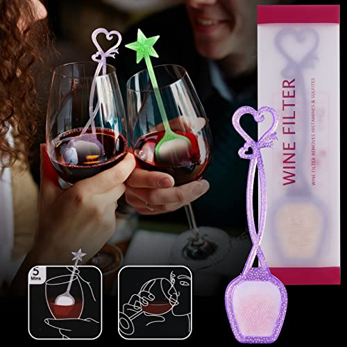 Wine Sulfite Filter Remove Sulfite Histamine - 8pcs Purifier Stir Stick Wine Reduce Allergic Reactions and Eliminate Headaches and Hangovers